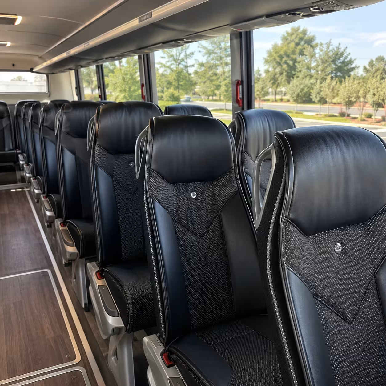 56 passenger charter bus inside